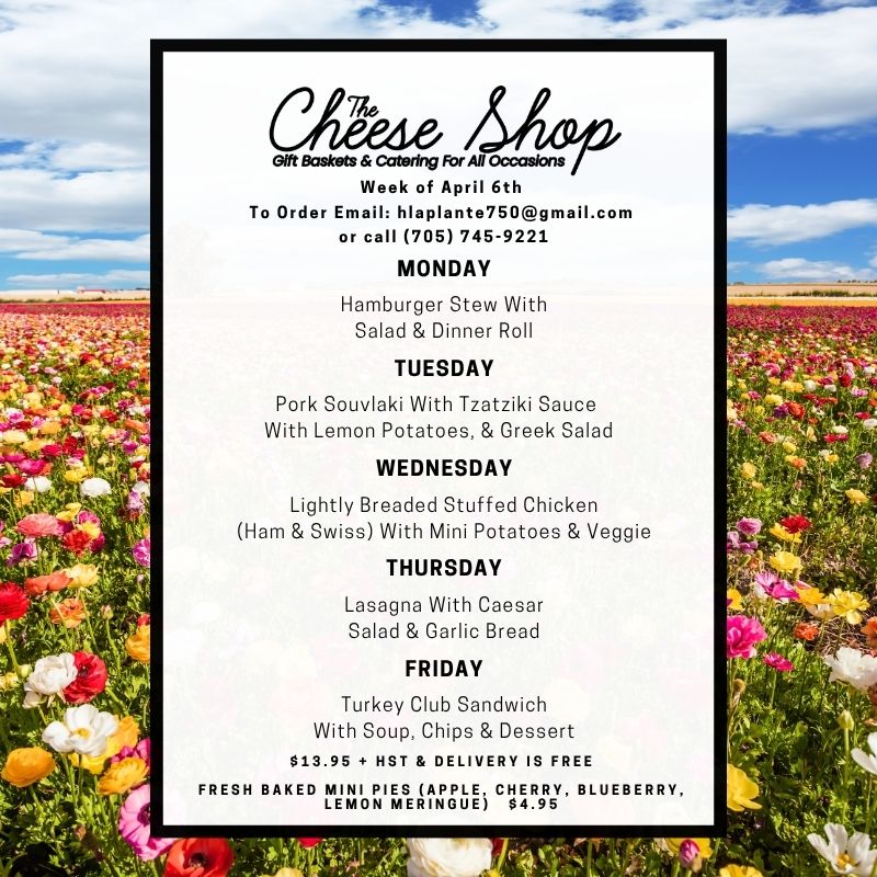 The Cheese Shop Menu