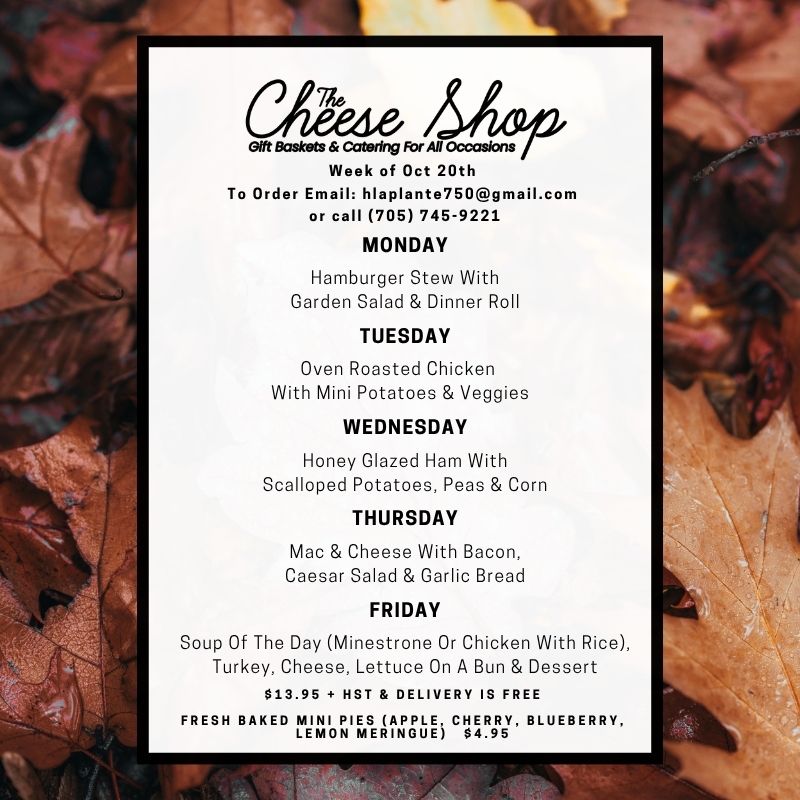 The Cheese Shop Menu