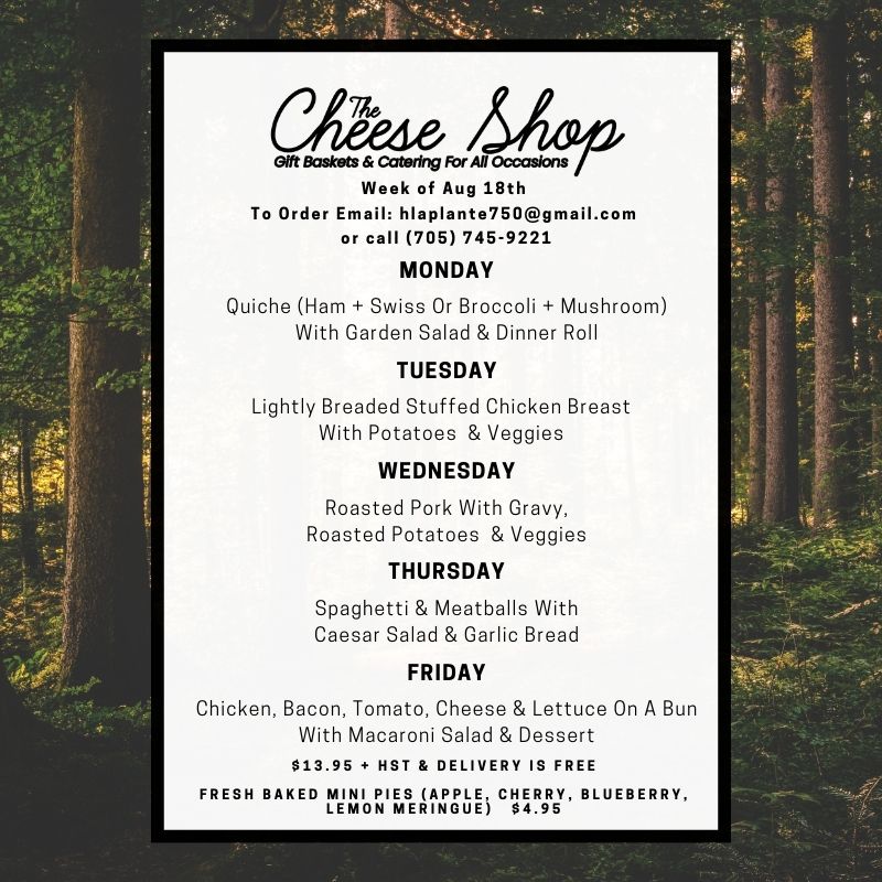 The Cheese Shop Menu