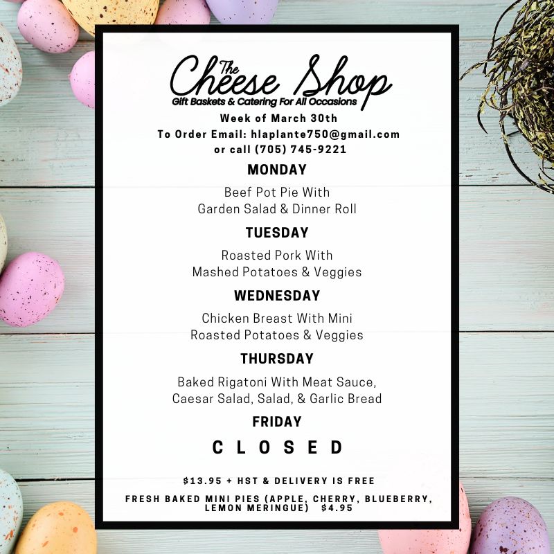 The Cheese Shop Menu