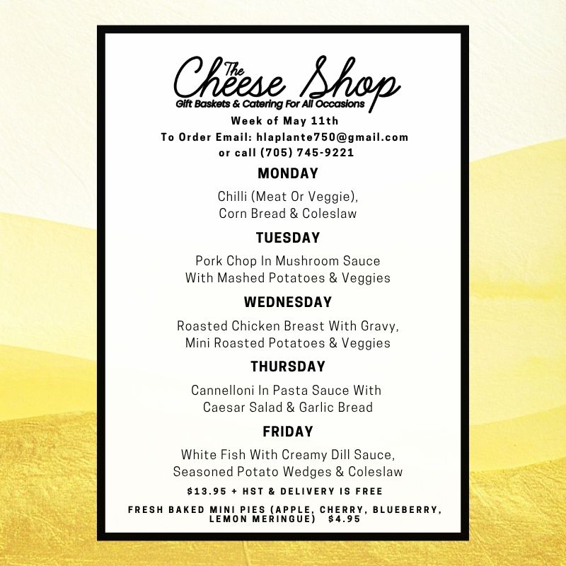 The Cheese Shop Menu