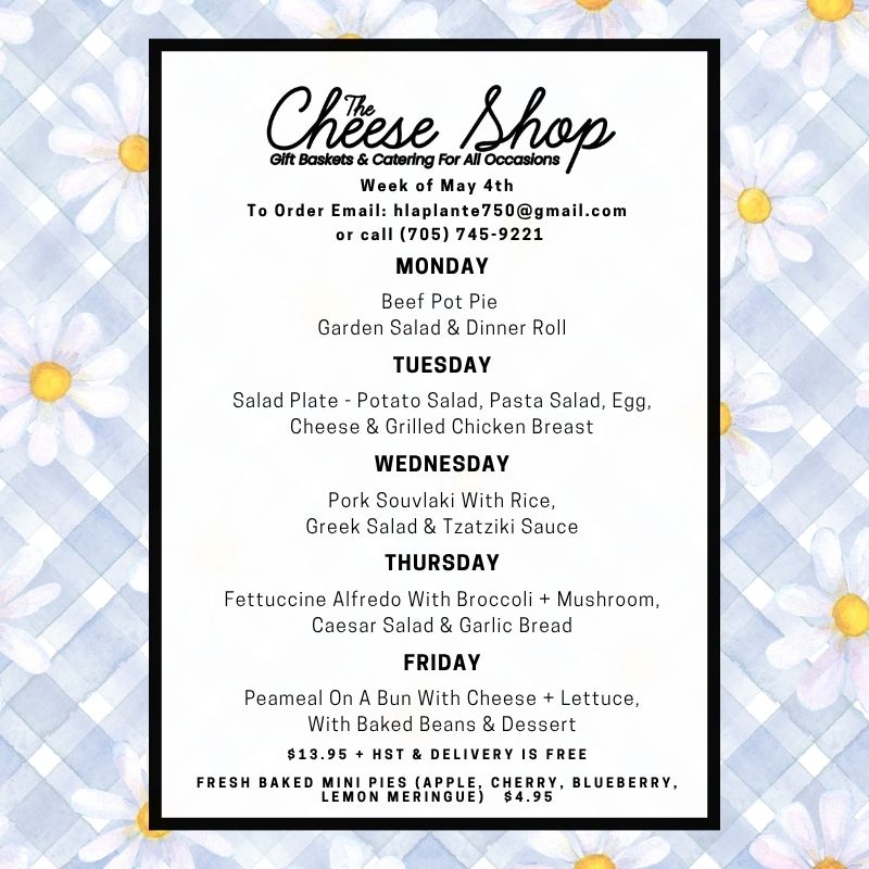 The Cheese Shop Menu