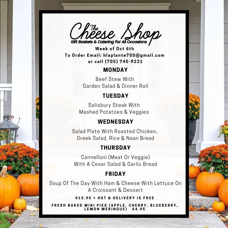 The Cheese Shop Menu